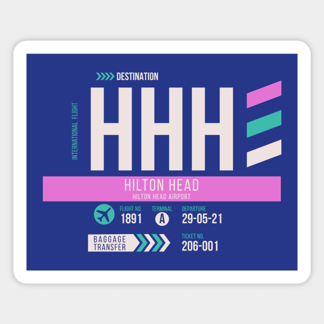 Hilton Head (HHH) Airport Code Baggage Tag Magnet by SLAG_Creative